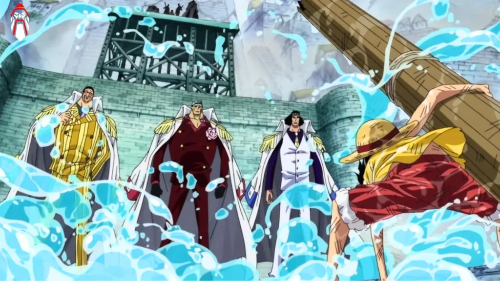 A scene from the One Piece anime